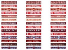 SUBBUTEO - 42 ADESIVI TIFOSERIE SUPPORTERS RIMINI per GRADINATA TRIBUNA e CURVA