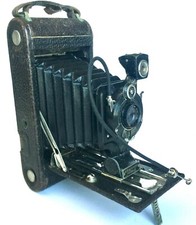 ORIGINAL ANTIQUE KODAK JR. AUTOGRAPHIC 1-A FOLDING CAMERA WITH SHUTTER CABLE
