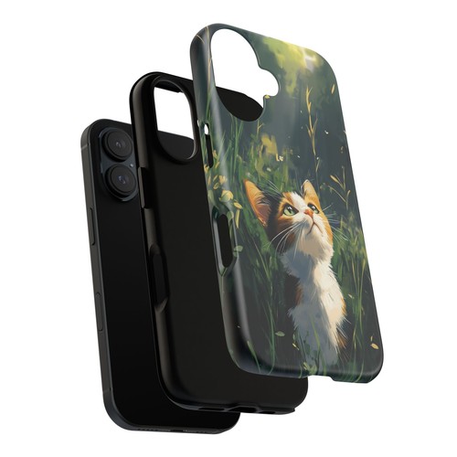 Calico Kitty Cat Grass Field - Phone Ink Cover Case for iPhone, Galaxy, Pixel - 第 20/281 張圖片