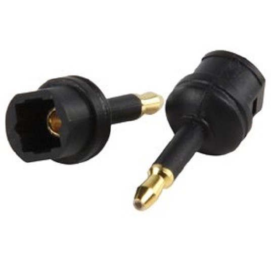 Pair of Toslink Fibre Optical Socket to 3.5mm Toslink Male Mini Plug Adaptor