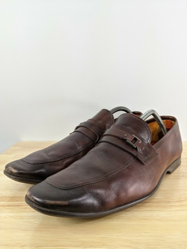 Magnanni Burgundy Red Leather Horsebit 