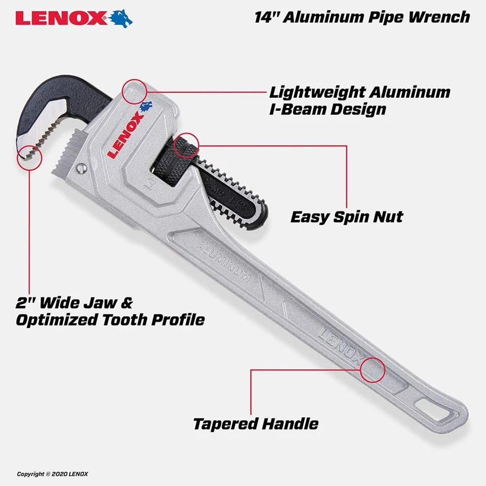 Aluminum Pipe Wrench, 14 Inch (LXHT90614) - Image 2 of 4