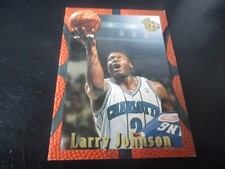 LARRY JOHNSON   (charlotte hornets)   1994/95 topps embossed  card #11 mint