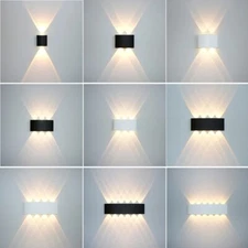 Wall LED Indoor Outdoor Aluminum Light Lamp Up Down Lights Waterproof Porch 12W