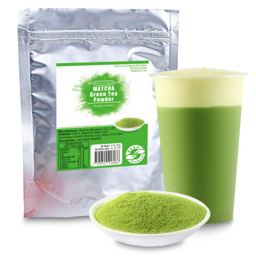 Lot de poudre de thé vert 100 % biologique pur naturel sain qualité ultrafine - Photo 1/9