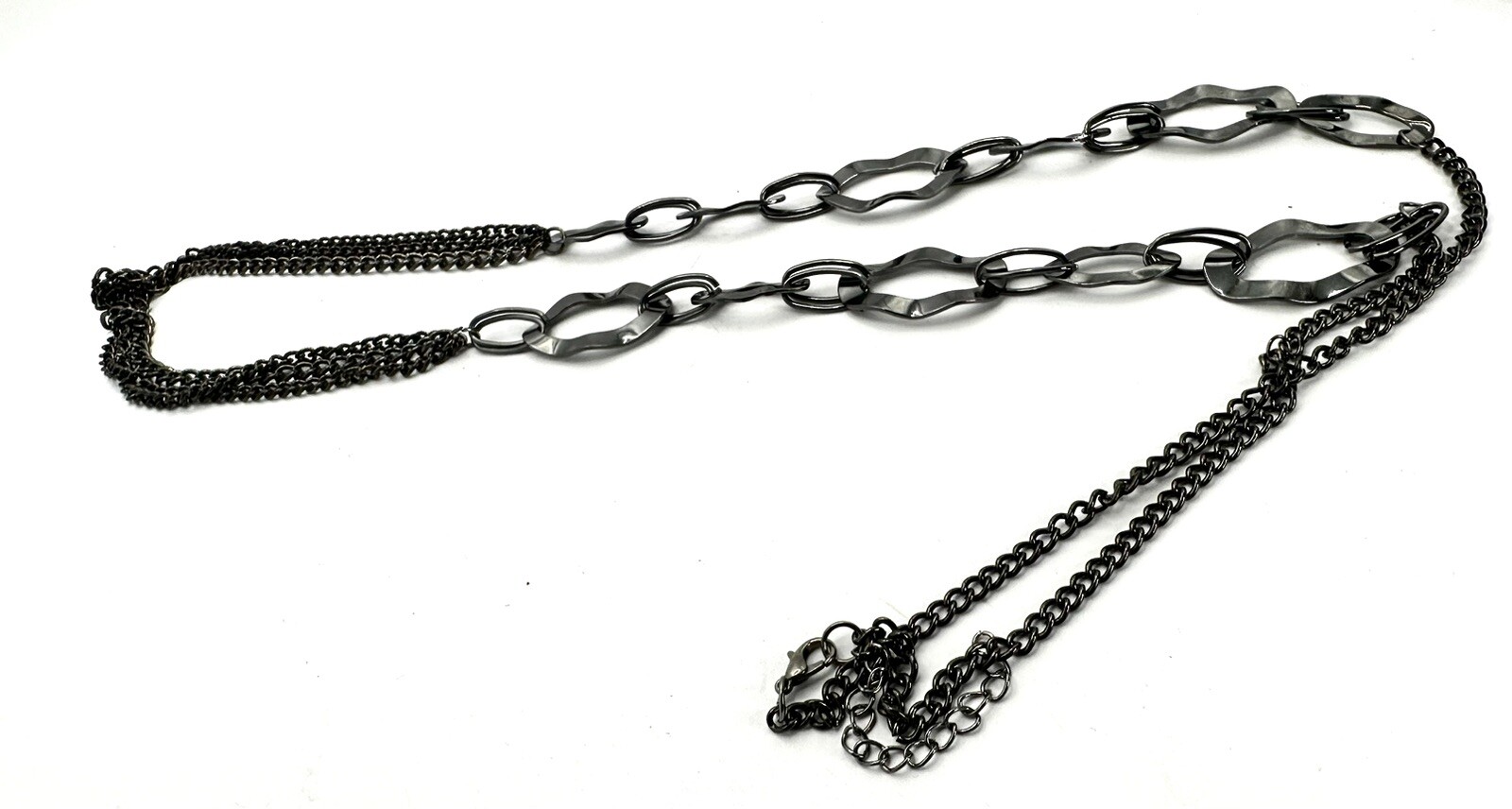 Extra Long Length Dark Silver Chain necklace 44" - image 4