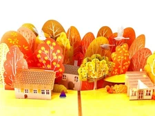 3D Pop Up Greeting Card Seasons Yard Garden Nature Birthday Mother Father Family