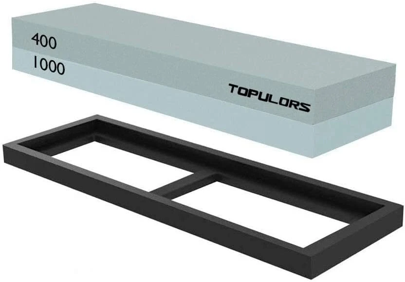 Juego de piedras de afilar cuchillos piedra de afilar doble cocina 400 1000 grano antideslizante Foto 3 de 4