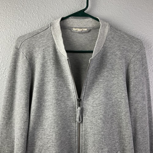 Eileen Fisher 100% Bio-Baumwolle grau Pullover Jacke Reißverschluss Fronttaschen Medium - Bild 9 von 16