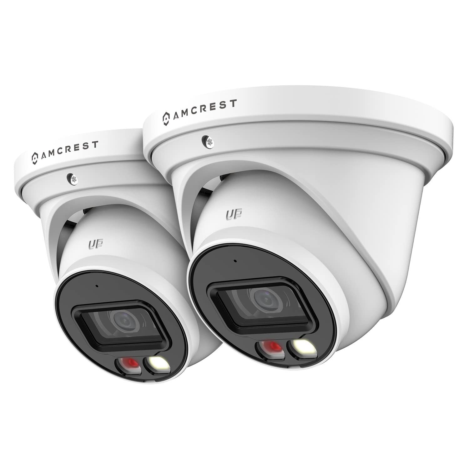 2-Pack UltraHD 4K (8MP) IP PoE AI Camera, 49ft Nightcolor, Security Outdoor T...