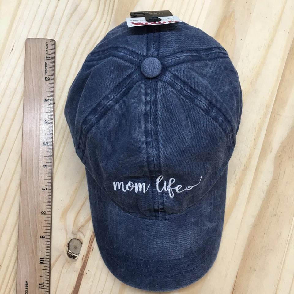 Gorra de béisbol Mom Life para mujer azul OS ala curva ajustable David & Young Foto 3 de 4