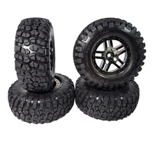 Fits Traxxas Slash Ultimate 4x4 Tires BF Goodrich S1 & 12mm Black Chrome Wheel