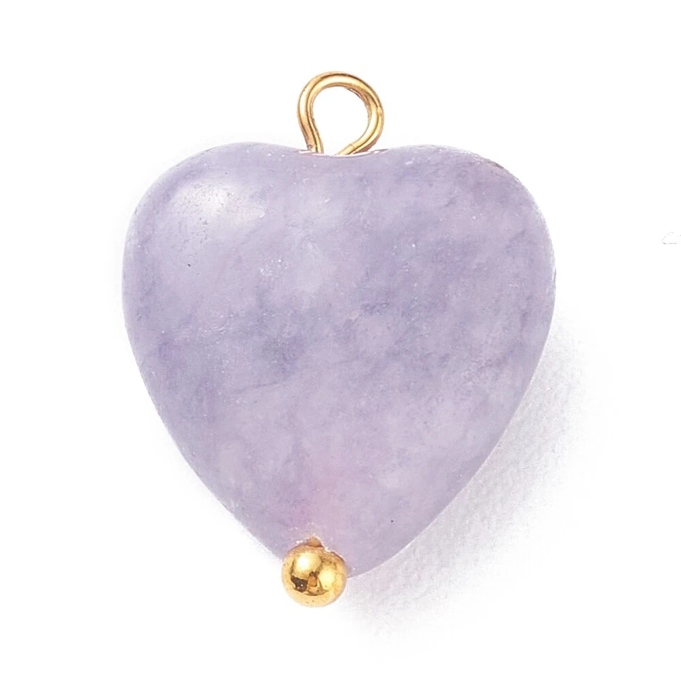 50 x натуральный фиолетовый слюда камень сердце подвески подвески для ювелирных изделий ожерелье - Изображение 3 из 4