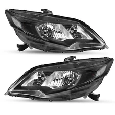 For 14-15 Honda Civic Coupe 2Dr Halogen OE Style Black Clear Headlights Pair
