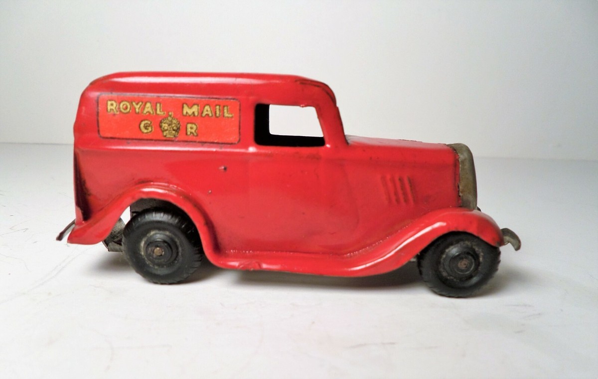 Vintage Tri Ang Minic Tin Litho - Red Royal Mail Car - Clockwork 