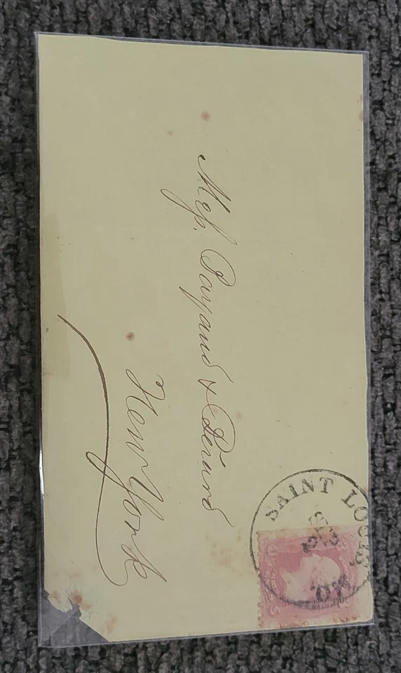 US Sc 64 on 1861 Cover, St. Louis MO Sept 2nd, easy identify as pink, front only - Image 2 of 4