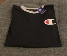 NWT Champion Logo Ringer T Shirt Mens Big Tall Size 2XL 3XL Black D10