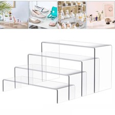 4X Acrylic Clear Display Plinths Stand Risers Bridge Retail Shop 4 SIZES