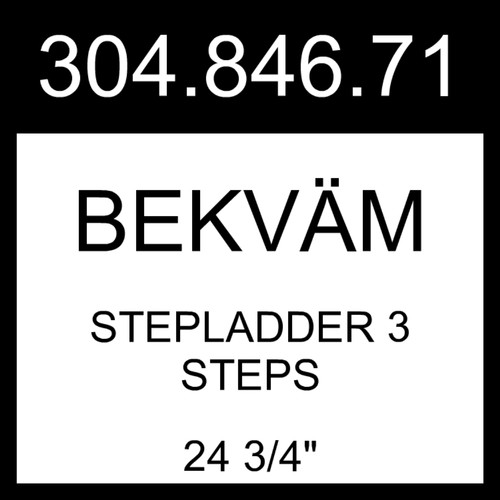 IKEA BEKVAM BEKVÄM Stepladder 3 Steps Black 24 3/4" 304.846.71 eBay