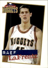 1998/99 Panini NBA Basketball Figure # 154 Raef Lafrentz