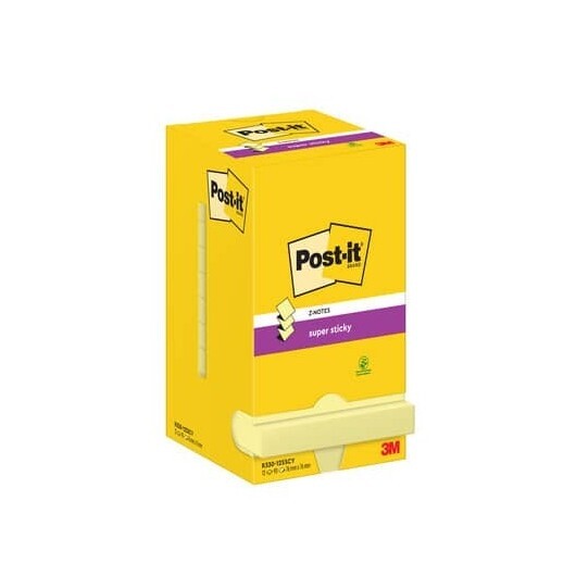 Foglietti riposizionabili Z-Notes Super Sticky Post-it® Giallo Canary  76x76 mm