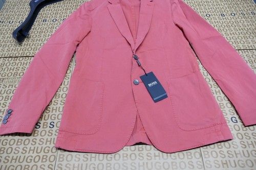 Nuevo Hugo BOSS Hombre Diseñador Rojo Slim Traje Abrigo Chaqueta Blazer 38R 48 Mediano - Imagen 14 de 24
