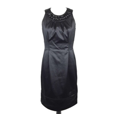 The Limited Event Satin Black Dress Women 4 Jet Black Beaded Bib 60s Style Party | eBay The Limited Event Satin Black Dress Women 4 Jet Black Beaded Bib 60s Style Party | eBay