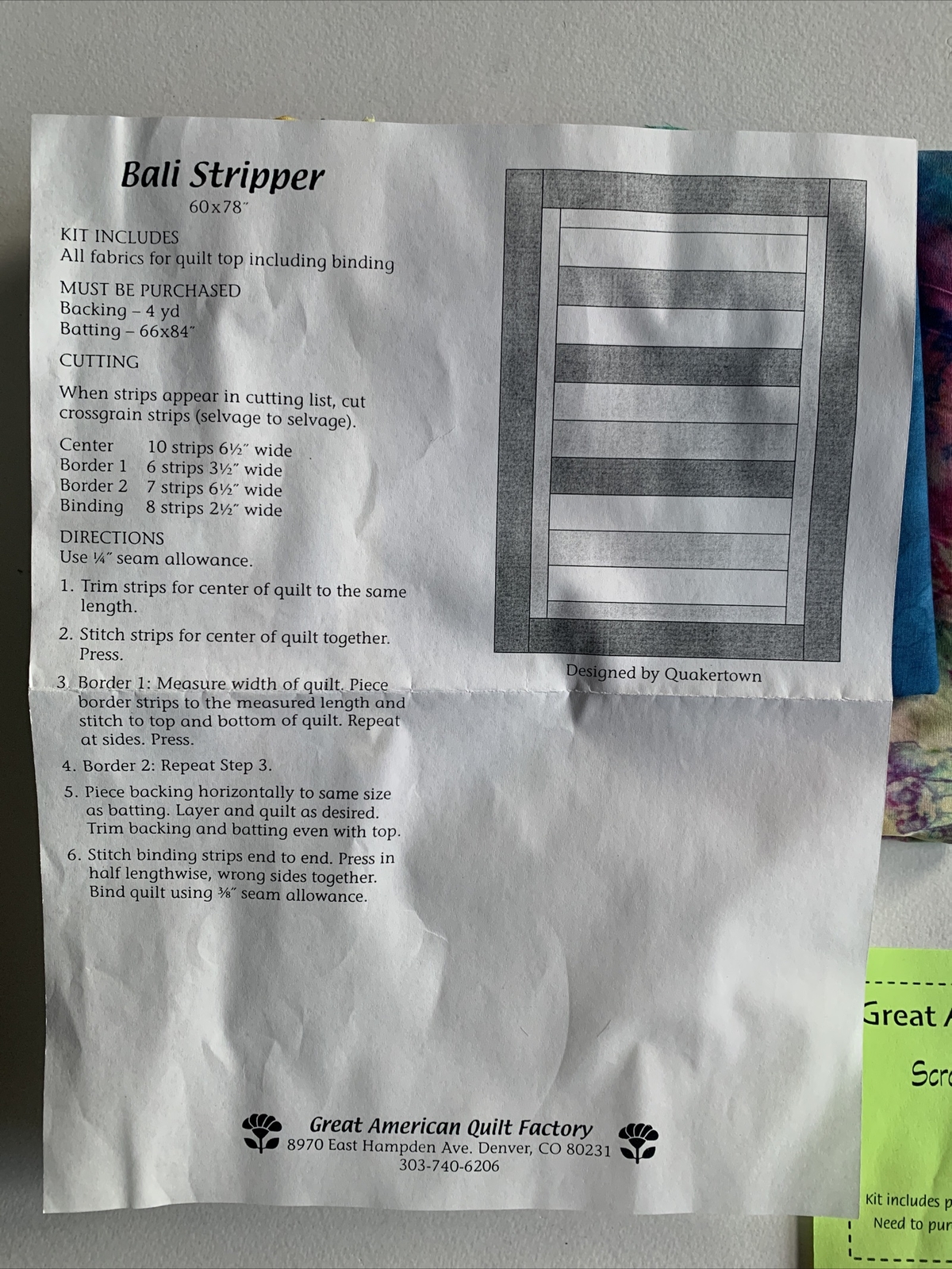 Great American Quilt Factory ScripPatch Network’s May Quilt Bali