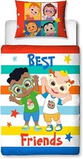 CoComelon Cute Design Reversible Officially Licensed Junior/Toddler Bedding Set