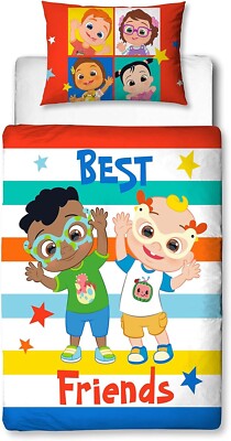 CoComelon süßes Design Wende-Bettwäsche offiziell lizenziert Junior/Kleinkind Set