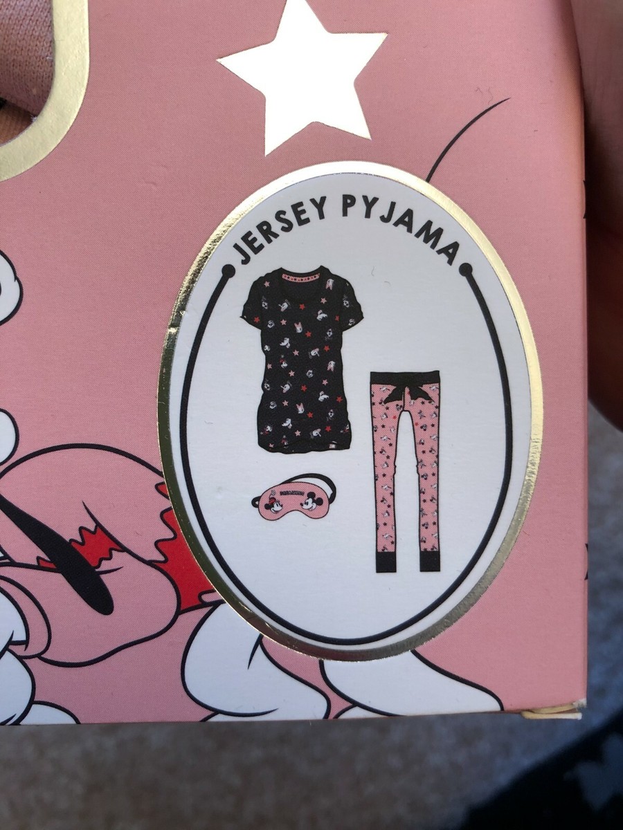 Gift Box Pyjama Set Women's Ladies Primark Disney Mickey Present Eye mask  New