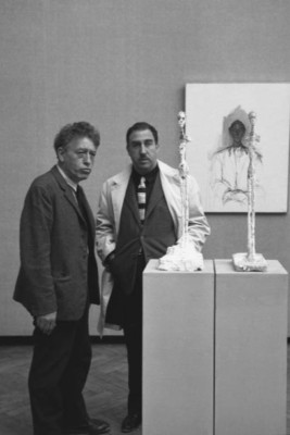 Schweizer Bildhauer Alberto Giametti mit dem Maler Giuseppe Sa - 1962 Venedig 4x6  