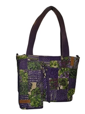 Donna Sharp Quilted Purse Bag w/Matching Wallet Concord Patch EUC
