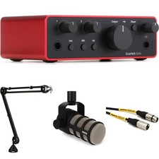 Focusrite Scarlett Solo 4th Gen USB Audio Interface and Rode PodMic Podcast