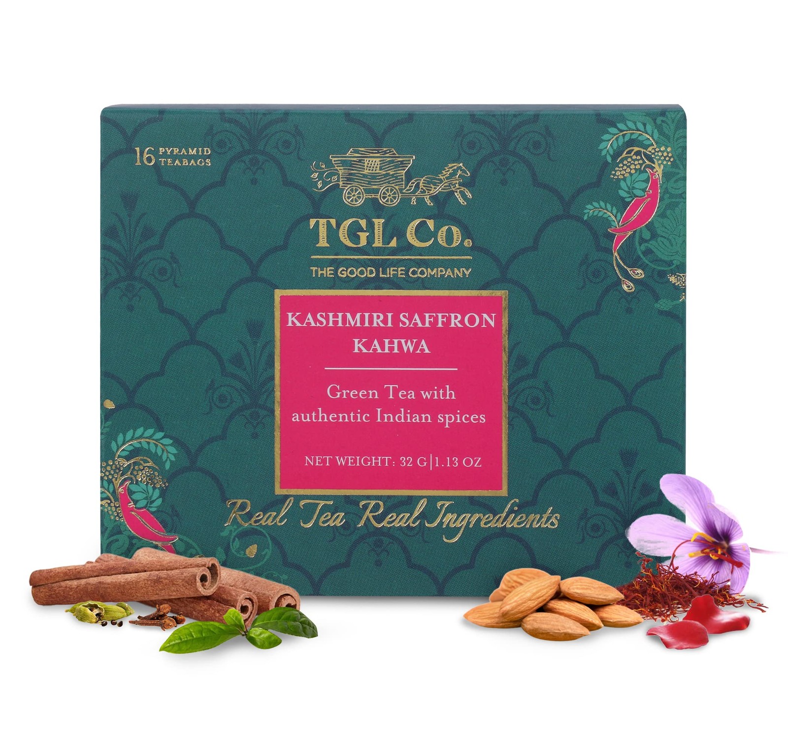 16 Bags|exotic Herbal Saffron Chai Blend