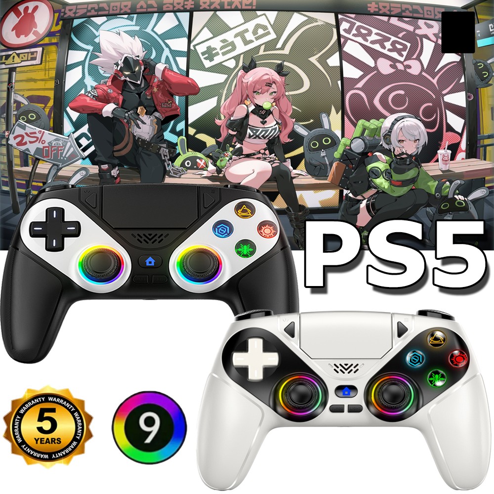 NEW-1-2X For Playstation5 PS5 DualSense Wireless Black丨White Controller w/Flash