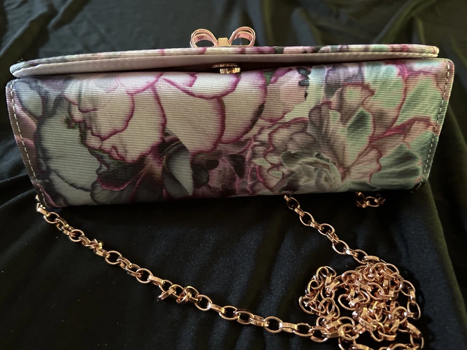 Ted Baker Crossbody Clutch Floral Flower Lavender Bag Purse - Image 3 of 4