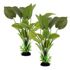 Silk Aquarium Plants 12 Inch Artificial Decorations for Fish Tank, 2 Pack