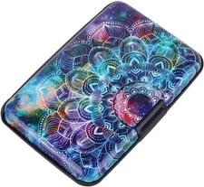 ELFISH Mini RFID Aluminum Wallet Credit Cards Holder Business Card Acolorful 