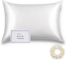 100 Mulberry Silk Pillowcase, 22 Momme, King Size, Cool White, No Zipper