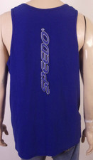 vintage 90s 00s Y2K Speedo Blue 2 Sided Tank Top 2000 T-Shirt Knit Cotton USA L