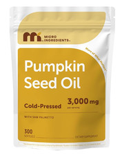 Micro Ingredients Pumpkin Seed Oil with Saw Palmetto,300 Softgels  Cold Pressed