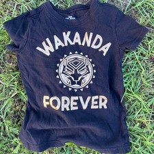 Wakanda Forever Youth Kids Unisex T-Shirt Movie Size 4-5 Black Panther