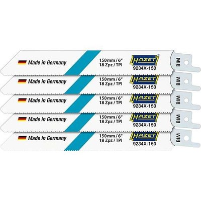 HAZET 9234X-150/5 Säbelsägeblätter INOX, 225 mm, 5-tlg, Made in Germany