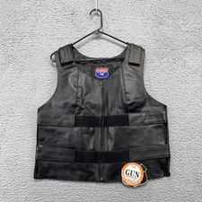Highway Leather Vest Womens Large Concealed Carry Gun Pocket Motorcycle Biker