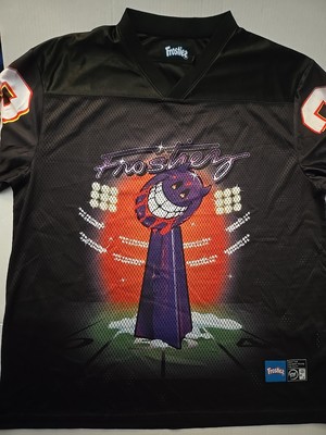 Frostiez Black Mens Large Football Jersey Mesh The Coldest #33 Rare 