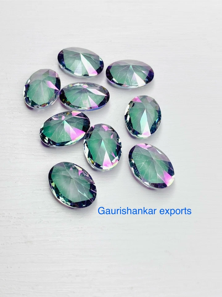 Mystic Quartz Faceted Oval Cut Loose Gemstone 16x12 - 18x13 mm Calibrated DG - Image 4 of 4