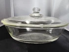 Vintage Glasbake Casserole Dish Oval With Lid 9.75"x 6"x 2.5"