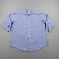 Brooks Brothers Shirt Mens XL 17.5 Blue White Stripe 346 Oxford Button Down OCBD