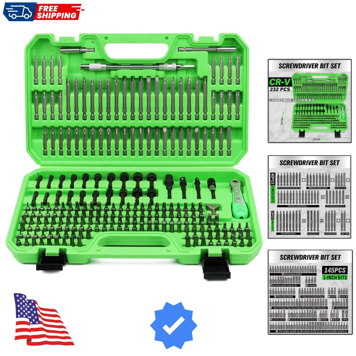 SWANLAKE 232-Piece Ultimate Screwdriver Bit Set, Cr-V Impact